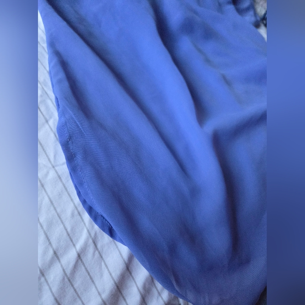 Rue21 Vibrant Blue Partial Button-Up Shirt - Picture 6 of 6